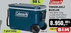 COLEMAN TEKERLEKLİ BUZLUK 58 L COLEMAN TEKERLEKLİ BUZLUK 58 L